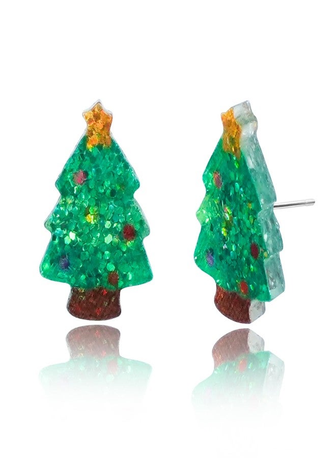 Nylry Cute Christmas Earrings for Women Studs Acrylic Holiday Earrings Christmas Vacation Ornaments Stocking Stuffers Xmas Party Decorations Favors Funny Xmas Gifts for Women-Tree - Image 1